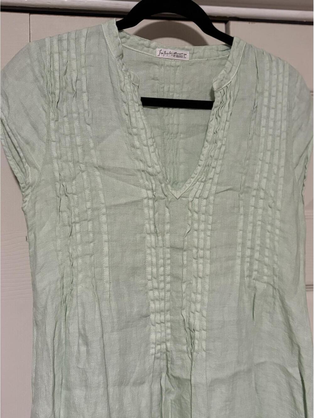 Free People x CP Shades Regina Linen Tunic Dress Mint Green Coastal Boho - Picture 3 of 8